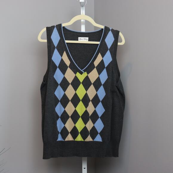 Sport Haley Golf Argyle Sweater Vest Women’s Large Preppy Pullover - Picture 1 of 3